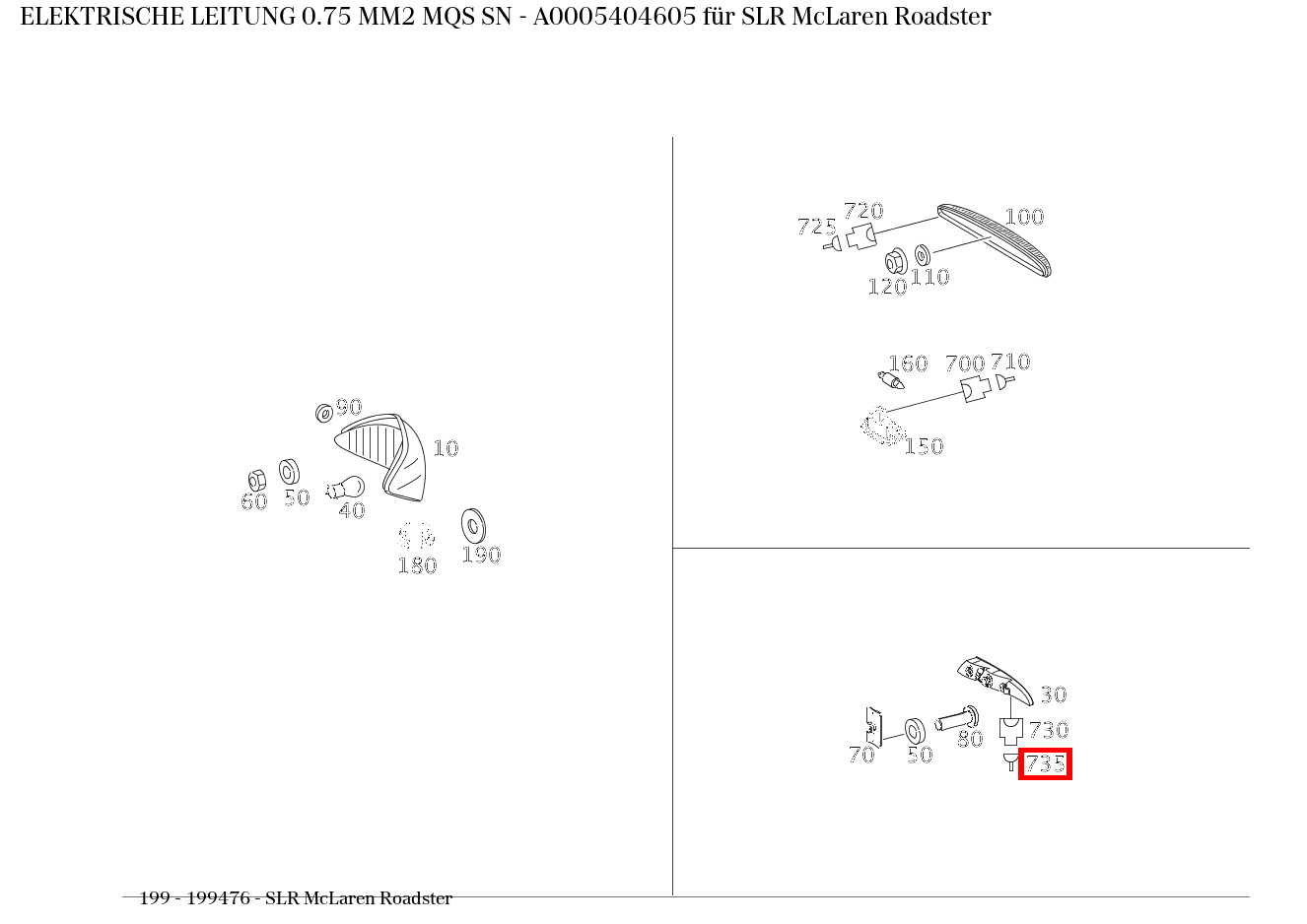 Elektrische Leitung 0.75 MM2 MQS SN SLR McLaren Roadster 199 Elektrische Leitung 0.75 MM2 MQS SN SLR McLaren Roadster 199