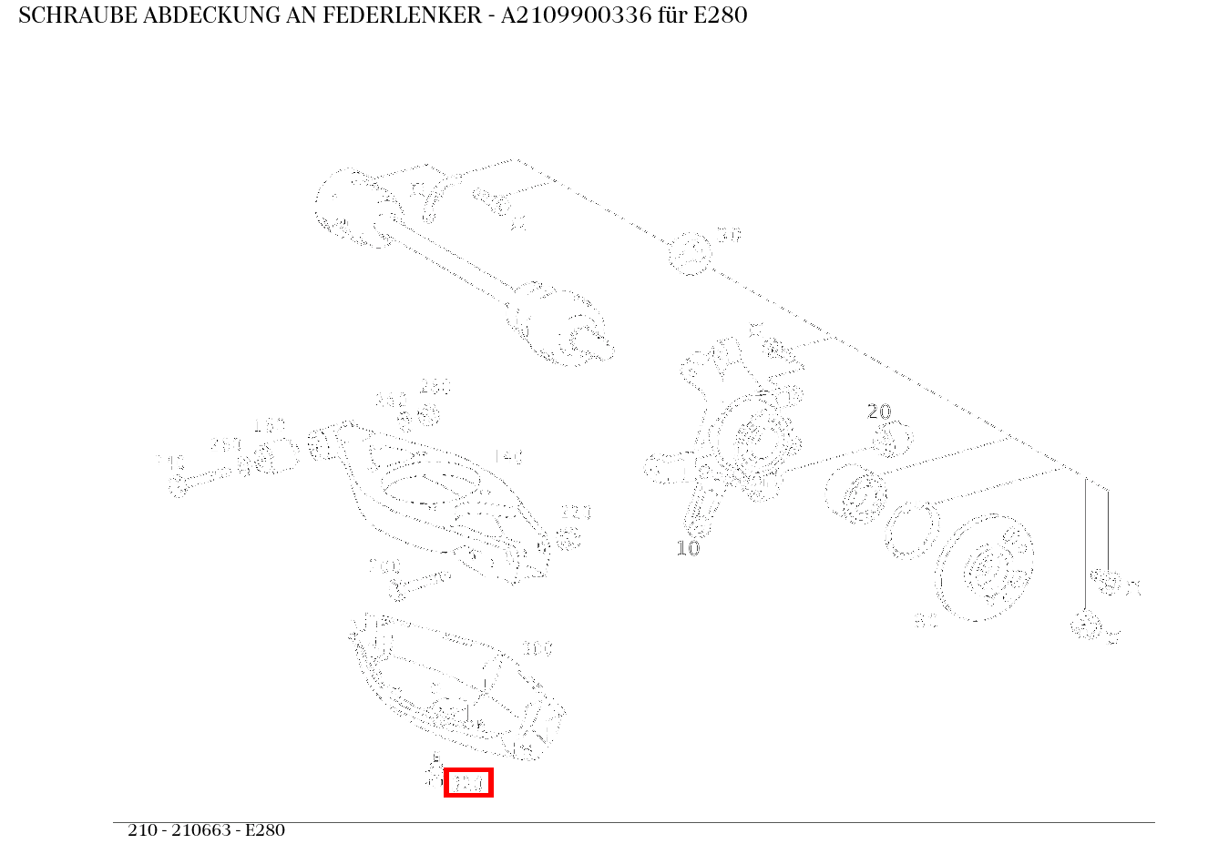 Schraube ABDECKUNG AN FEDERLENKER E280 210