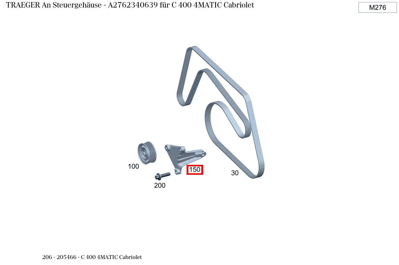 Träger An Steuergehäuse C 400 4MATIC Cabriolet 206 Träger An Steuergehäuse C 400 4MATIC Cabriolet 206