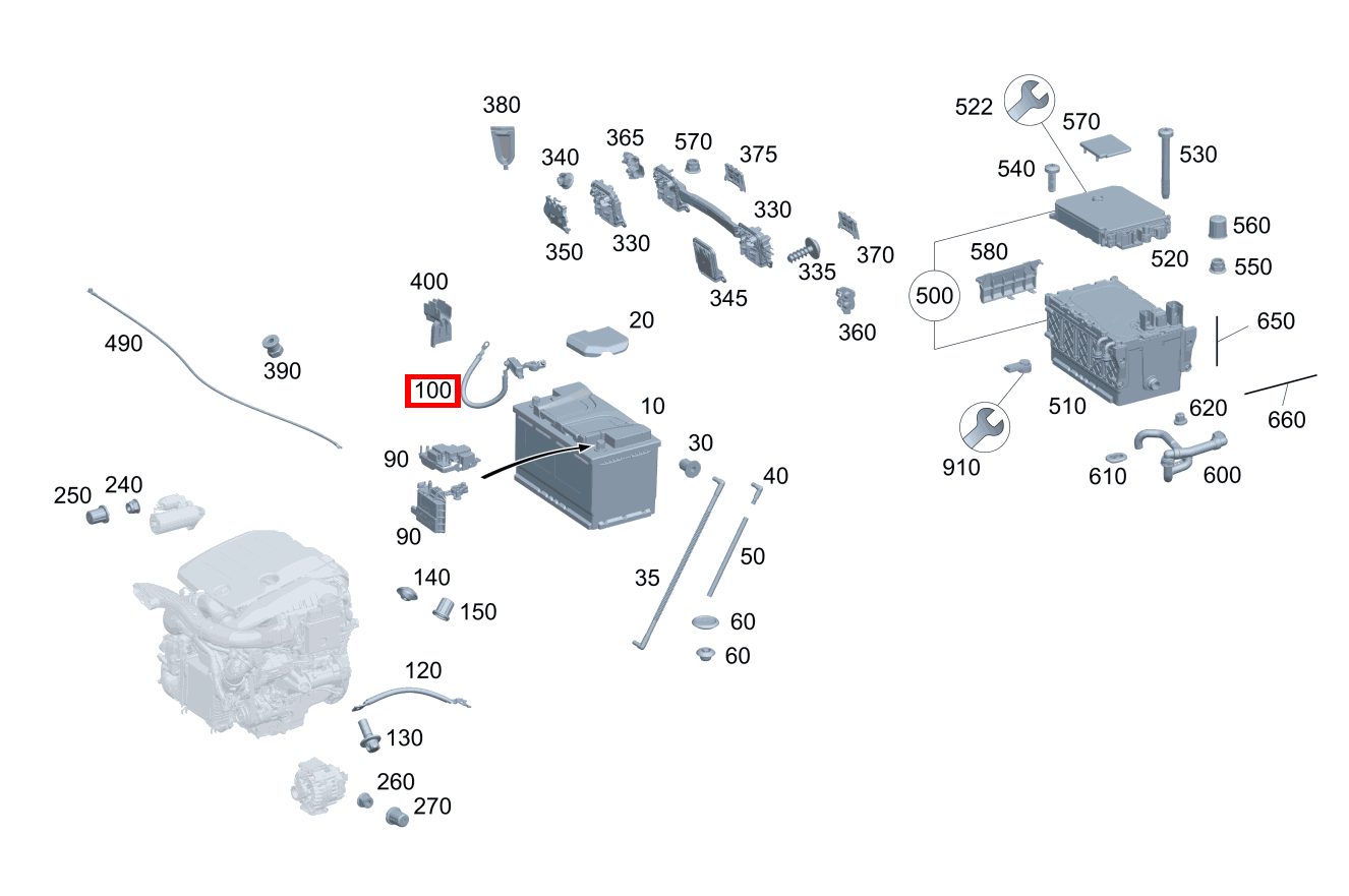 Batteriesensor Minusleitung mit Batteriesensor C 400 4MATIC Cabriolet 206