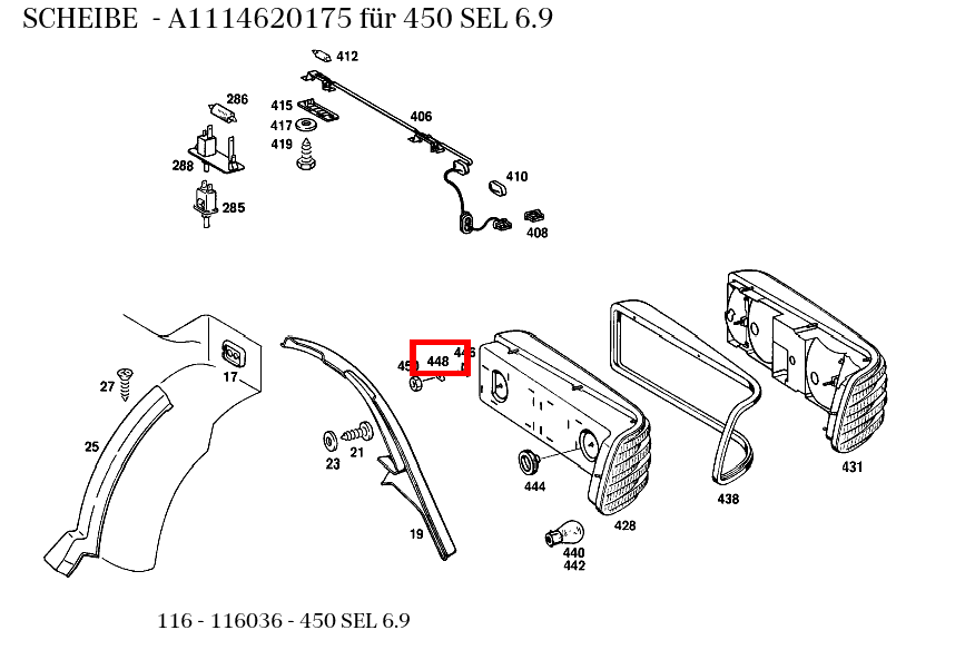 Scheibe 450 SEL 6.9 116 Scheibe 450 SEL 6.9 116