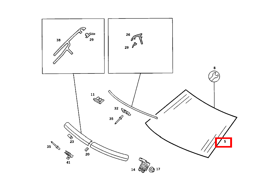 Windschutzscheibe WAERMEDAEMMEND 190 E 2.5-16 EVOLUTION II 201 Windschutzscheibe WAERMEDAEMMEND 190 E 2.5-16 EVOLUTION II 201