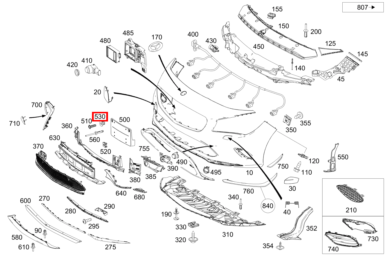 Clipsmutter Blende an Stoßfänger Mercedes-AMG CLA 45 4MATIC Shooting Brake BCA 117 Clipsmutter Blende an Stoßfänger Mercedes-AMG CLA 45 4MATIC Shooting Brake BCA 117
