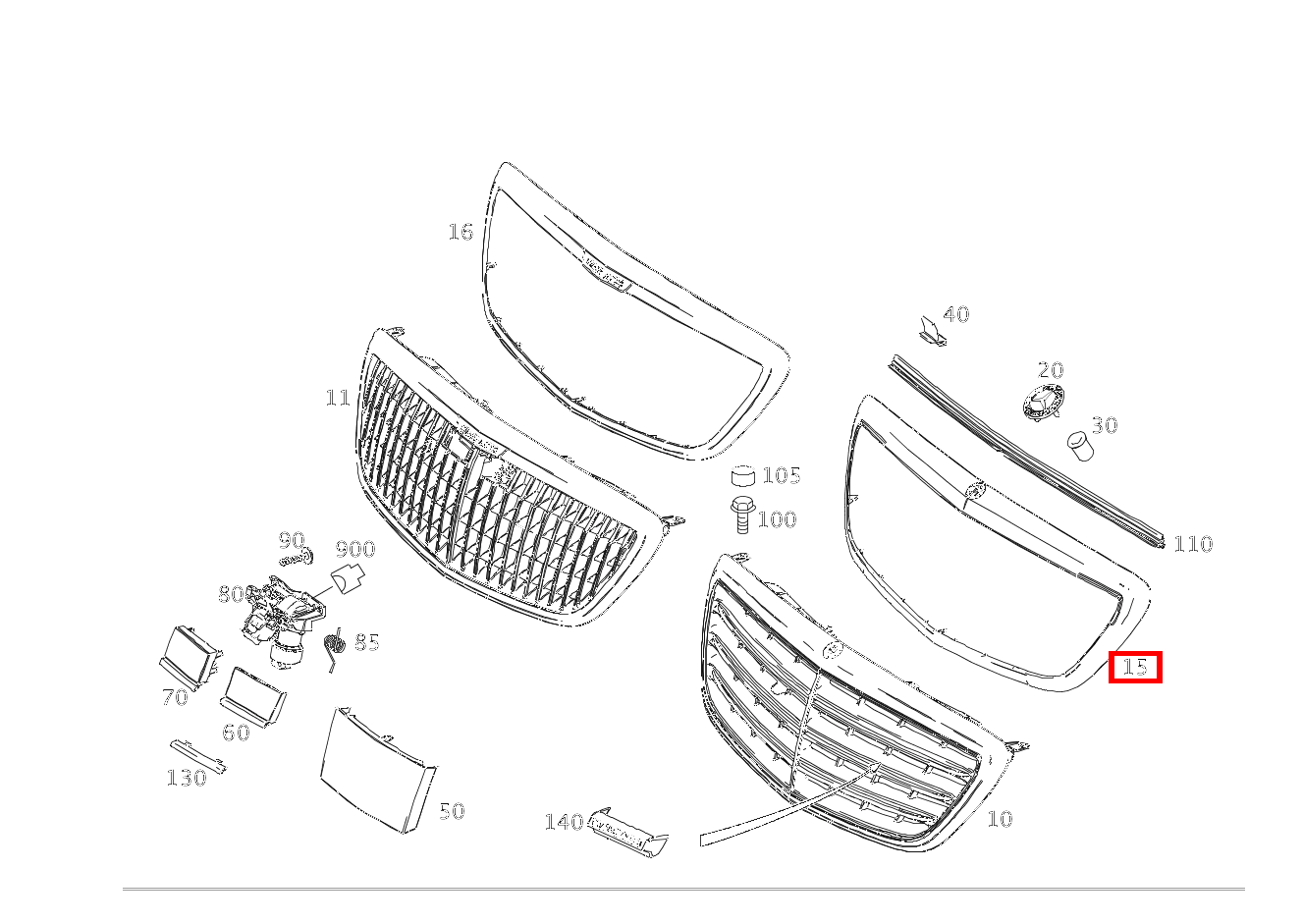 Rahmen Kühlermaske Kühlergrill Mercedes-Maybach S 560 4MATIC 222 Rahmen Kühlermaske Kühlergrill Mercedes-Maybach S 560 4MATIC 222