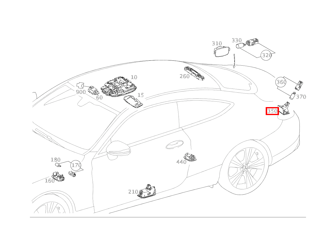 Innenleuchte Heckdeckel CLK 320 COUPE 209 Innenleuchte Heckdeckel CLK 320 COUPE 209