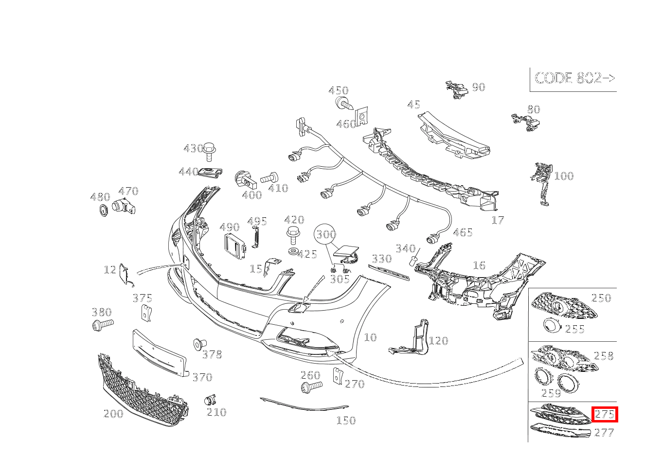 Abdeckung Stossfänger Rechts GLC2504M 253