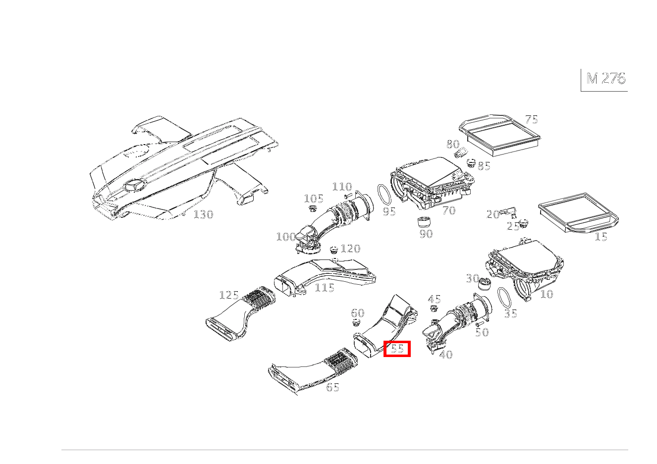 Rohluftleitung LINKS S 450 4MATIC Coupé 217 Rohluftleitung LINKS S 450 4MATIC Coupé 217
