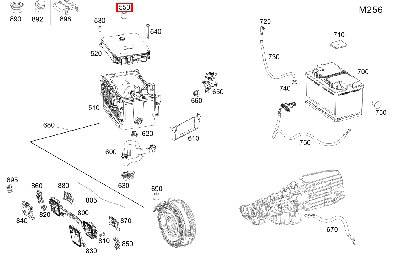 SCHUTZKAPPE STECKVERBIND. AN STARTER-BATTERIE FRONT GLE 167, A 168  