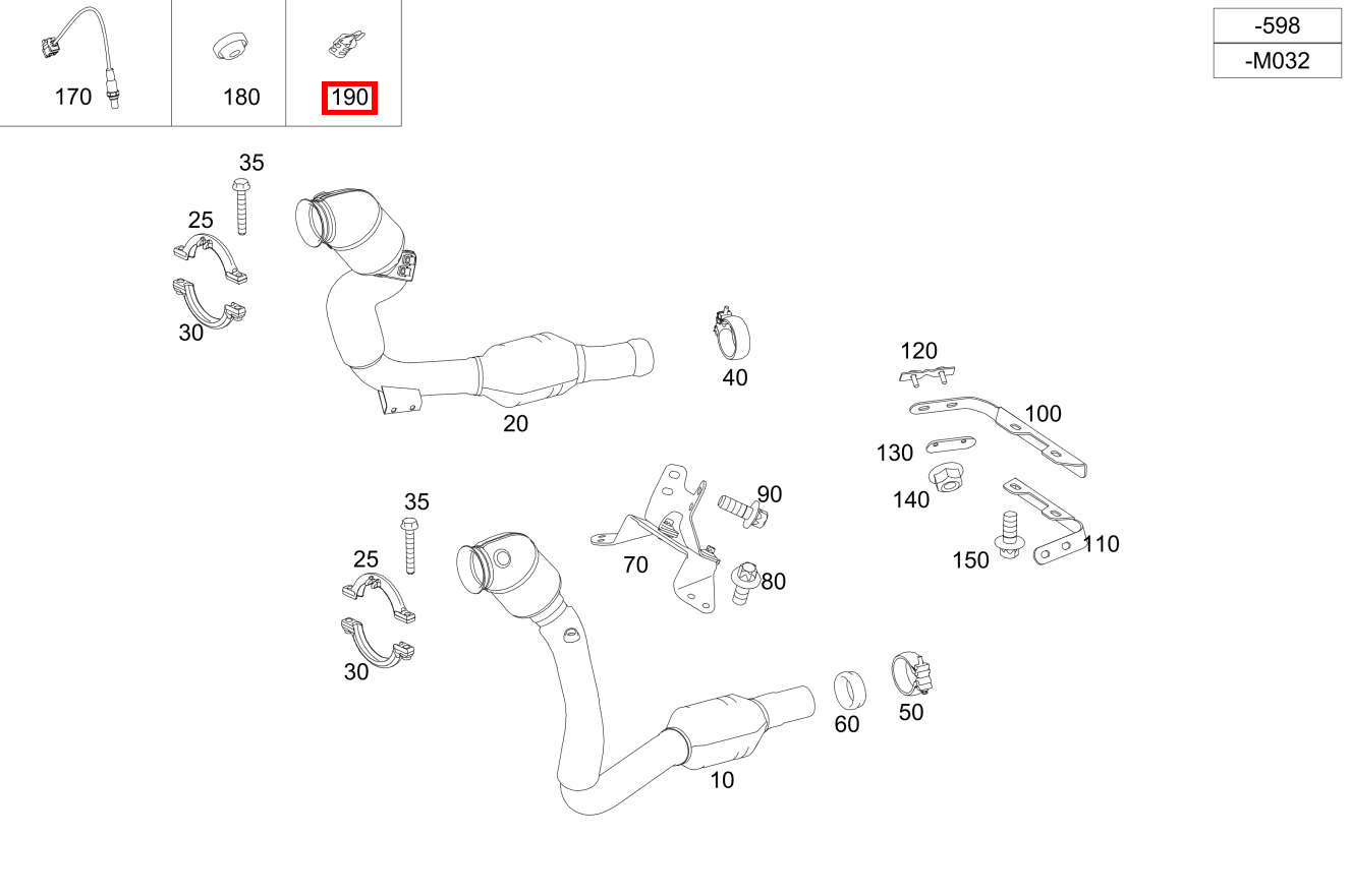 Schelle BEFESTIGUNG LAMBDASONDENLEITUNG; 18.0X18.5 MM Mercedes-AMG GT S 197