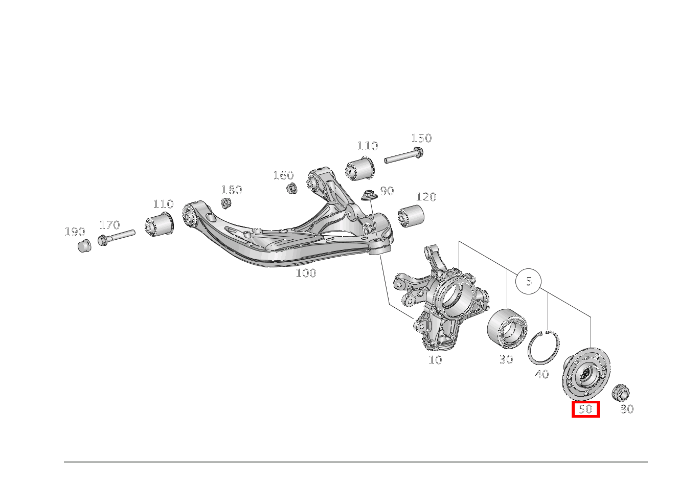 HINTERACHSRADFLANSCH RECHTS GLE 350 4MATIC 166