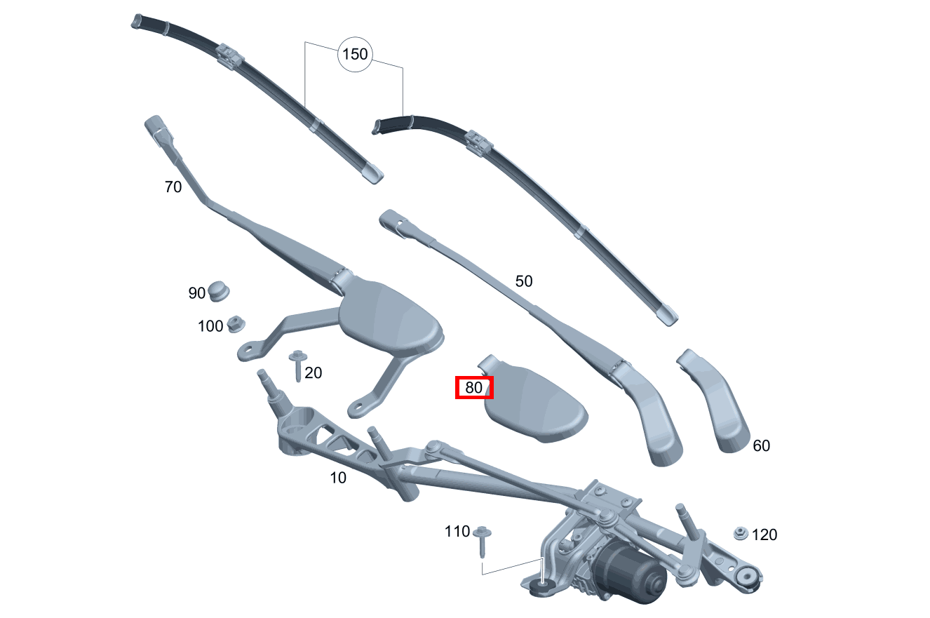 Abdeckung Wischerarm Beifahrerseite GLA 200 4MATIC 247 Abdeckung Wischerarm Beifahrerseite GLA 200 4MATIC 247