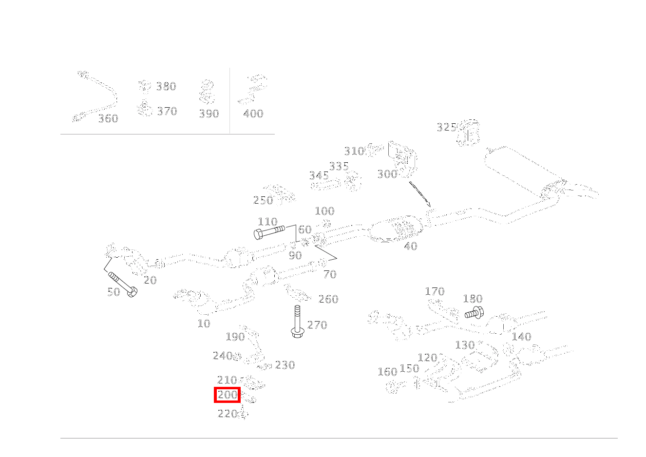 Unterlegplatte AUSPUFFROHR VORN AN GETRIEBE E280 210