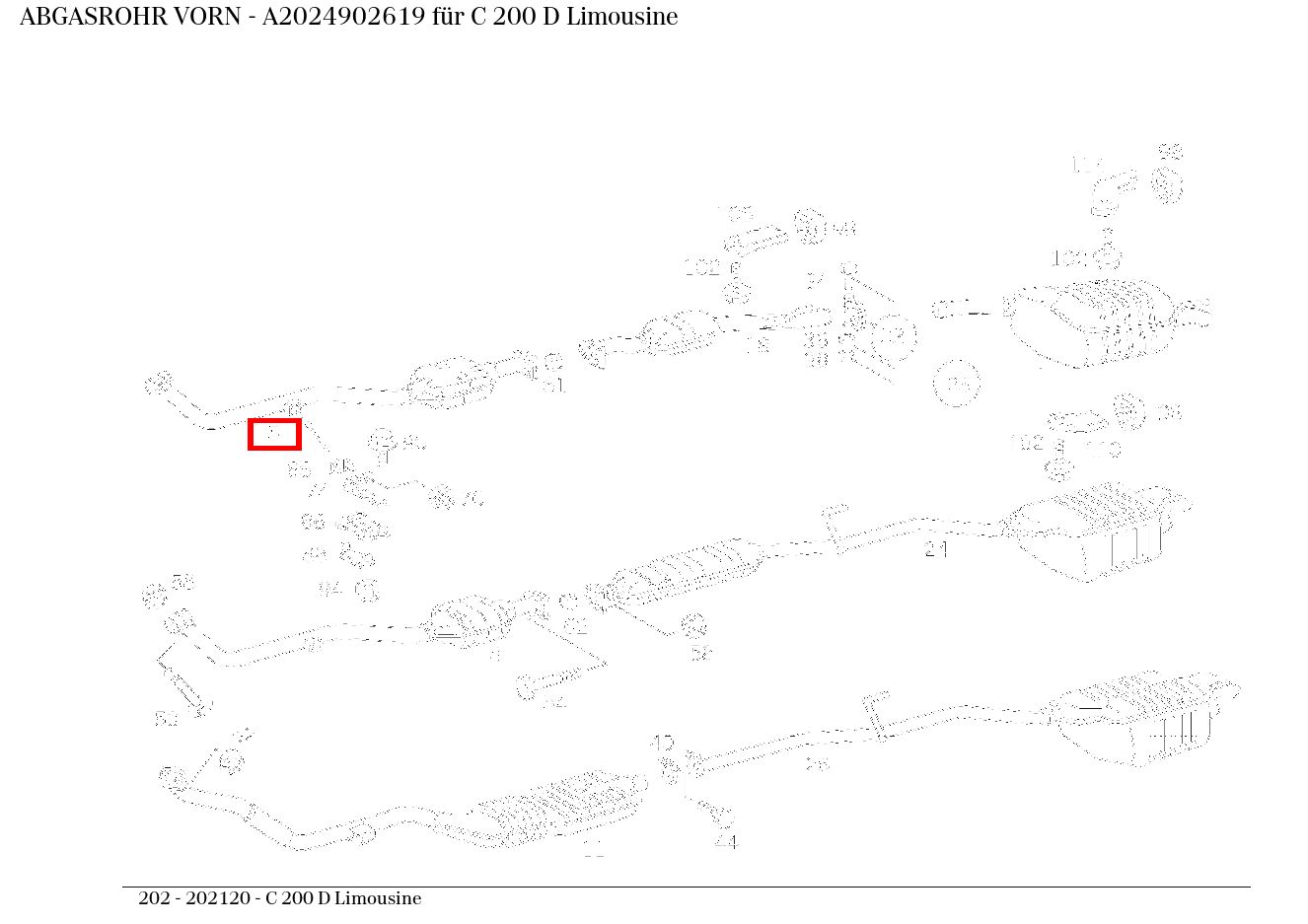 Abgasrohr VORN C 200 D Limousine 202