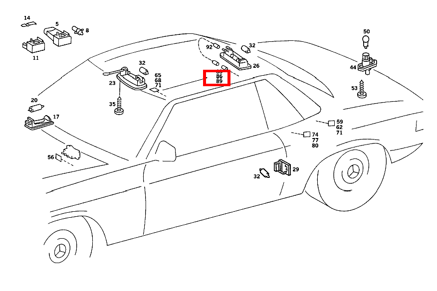 GEHAEUSEOBERTEIL TO 008 545 20 28 350 SL Roadster 107 GEHAEUSEOBERTEIL TO 008 545 20 28 350 SL Roadster 107