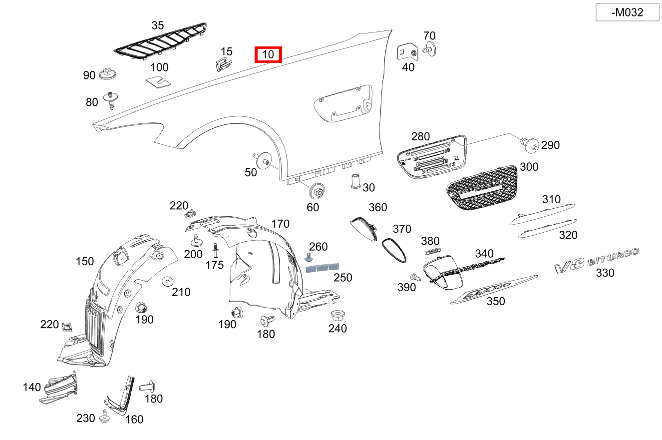 Kotflügel Vorne Links Mercedes-AMG GT S 197 Kotflügel Vorne Links Mercedes-AMG GT S 197