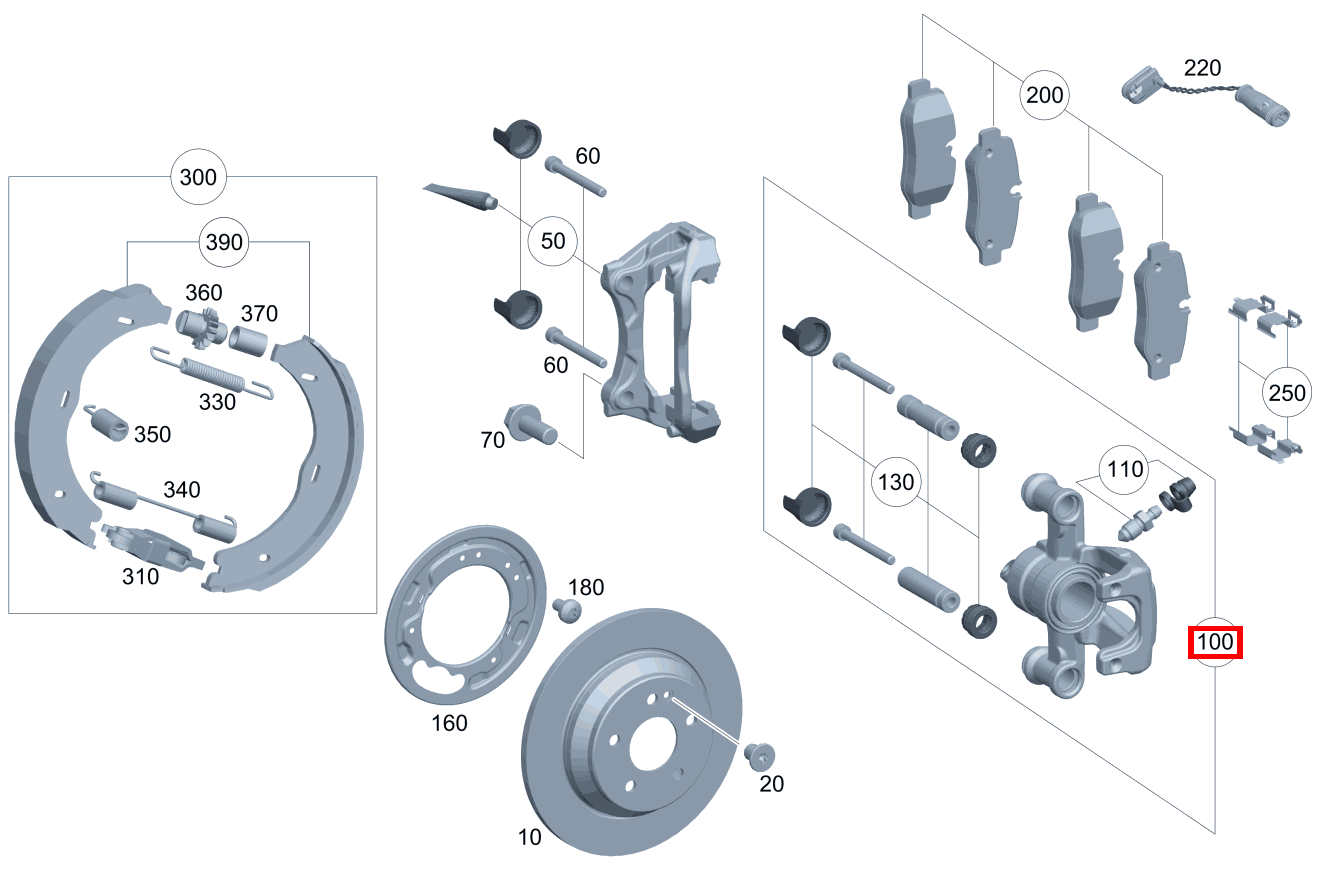 Teilesatz Bremssattel Links Vito 116 CDI Mixto Lang 460 Teilesatz Bremssattel Links Vito 116 CDI Mixto Lang 460