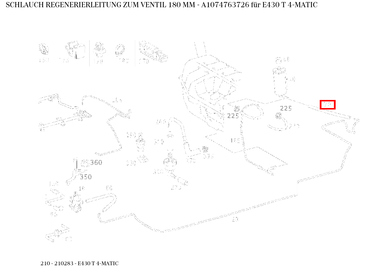 Schlauch REGENERIERLEITUNG ZUM VENTIL 180 MM , , und weitere kaufen