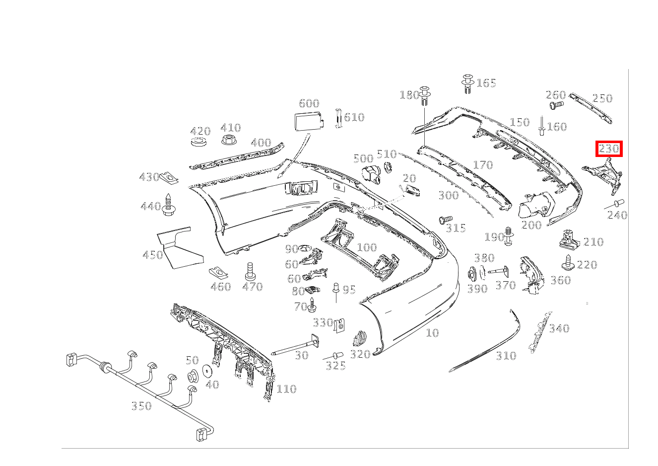 Grundtäger Stossfänger Endrohr rechts CLS 450 218 Grundtäger Stossfänger Endrohr rechts CLS 450 218