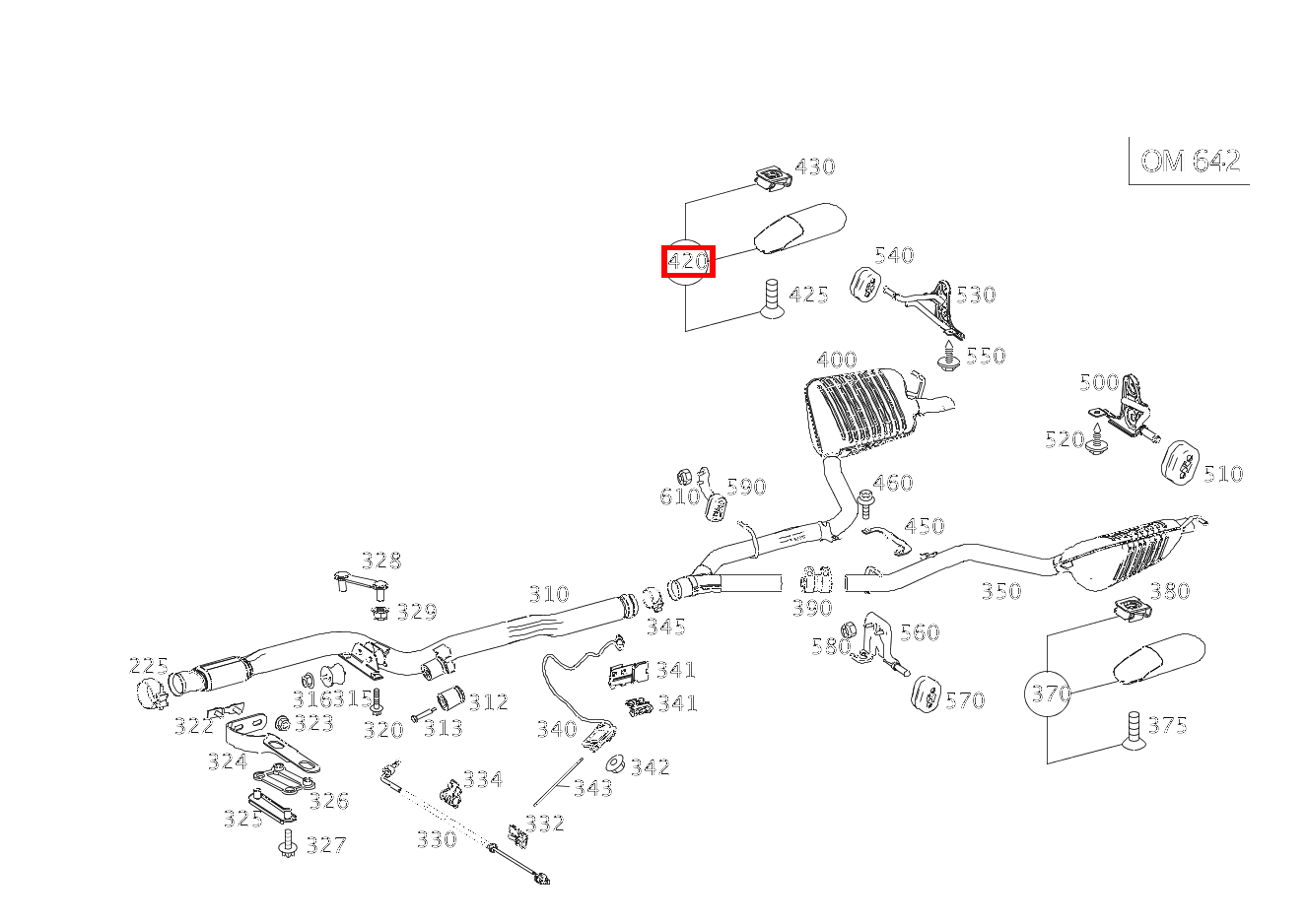 ENDROHR TEILESATZ RECHTS E350 CDI 4M 212
