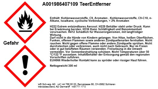 Mercedes-Benz - Teerentferner