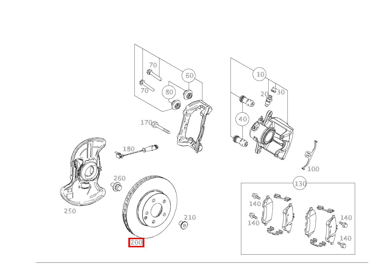 Bremsscheibe belüftet Vorne rechts C180T BE 204 Bremsscheibe belüftet Vorne rechts C180T BE 204