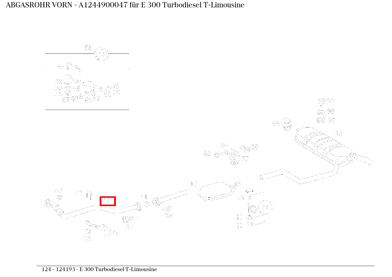 Abgasrohr VORN E 300 Turbodiesel T-Limousine 124 Abgasrohr VORN E 300 Turbodiesel T-Limousine 124