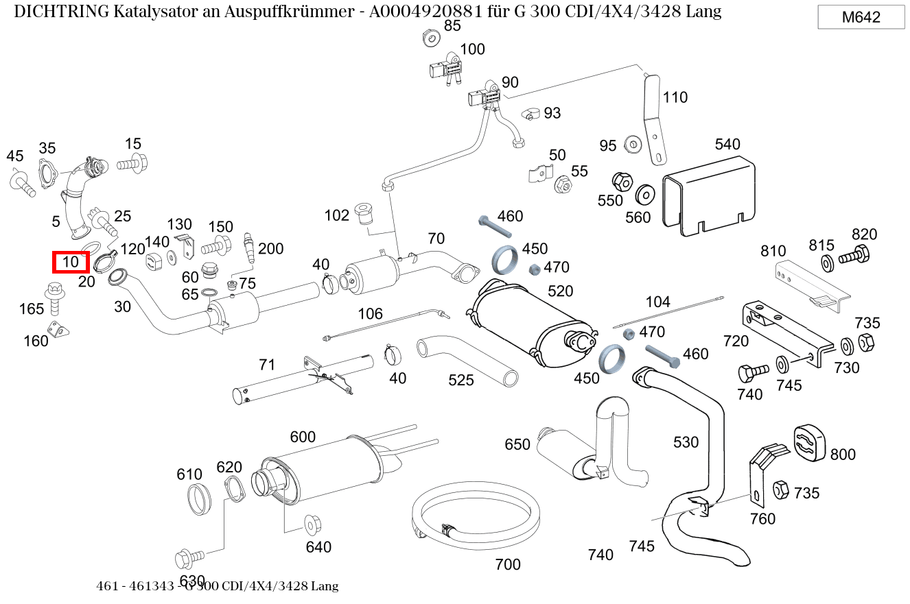 Dichtring Katalysator an Auspuffkrümmer G 300 CDI/4X4/3428 Lang 461 Dichtring Katalysator an Auspuffkrümmer G 300 CDI/4X4/3428 Lang 461