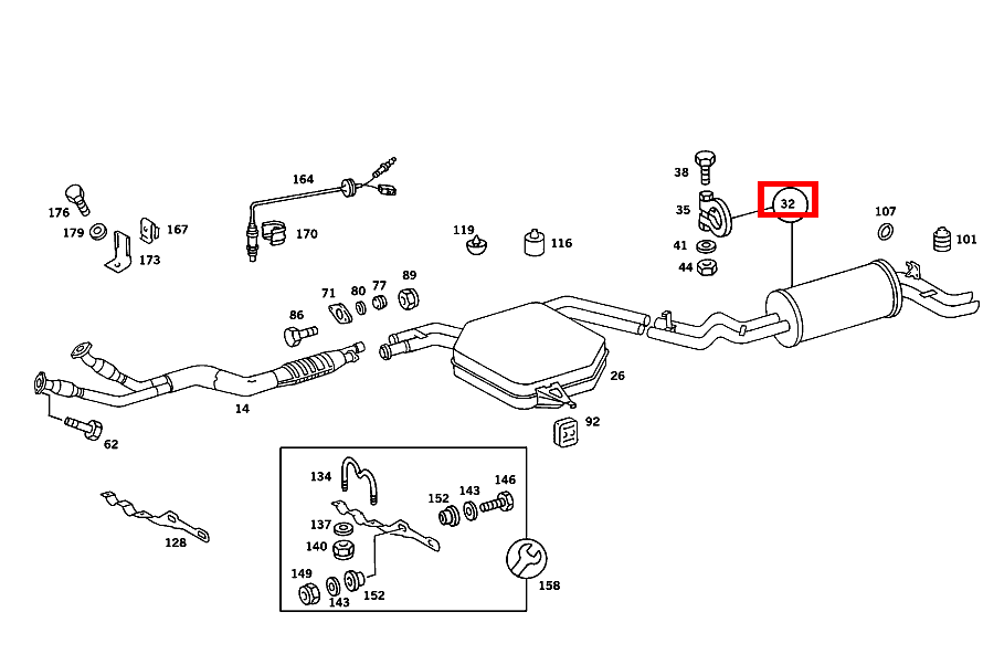 Schalldämpfer HINTEN 300SEL 126 Schalldämpfer HINTEN 300SEL 126
