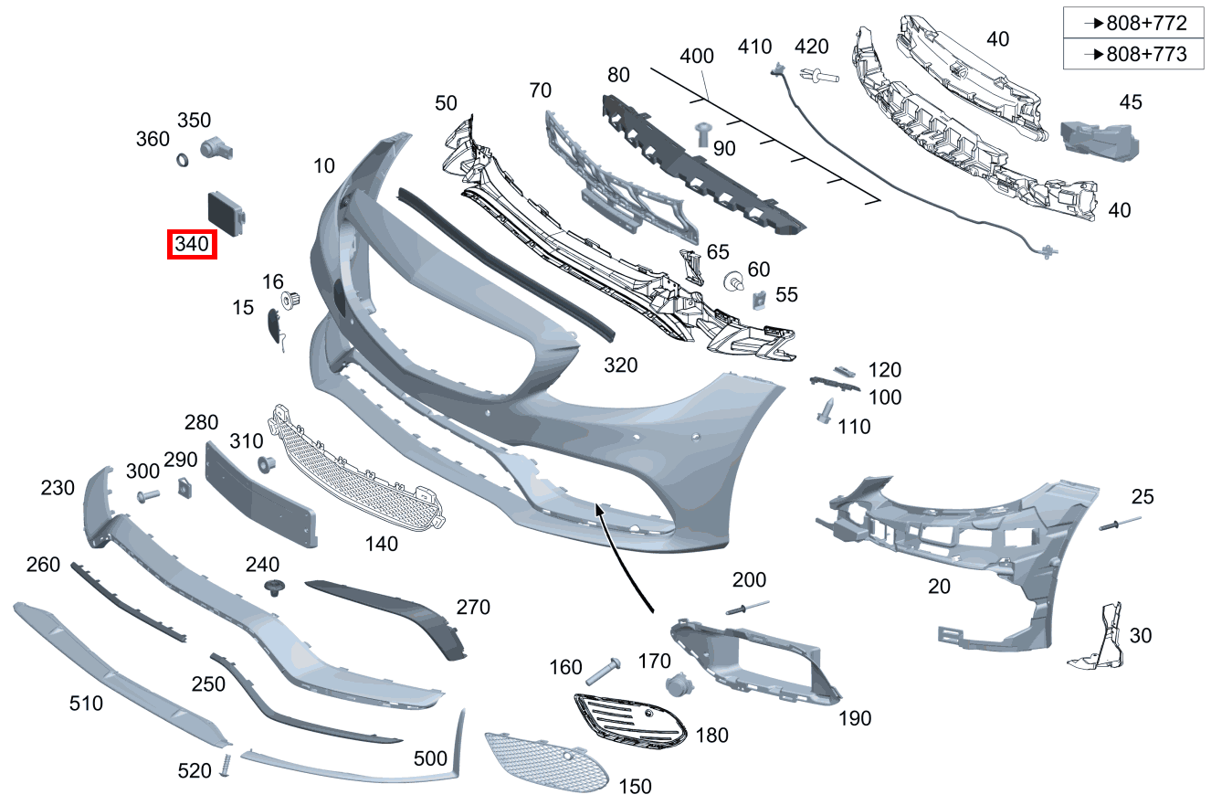 Radarsensor Kollisionswarner CLK 320 COUPE 209 Radarsensor Kollisionswarner CLK 320 COUPE 209