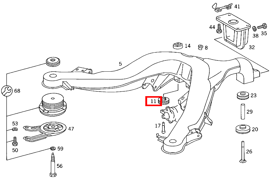 Gummilager ACHSGEHAEUSE AN HINTERACHSTRAEGER,VORN UNTEN 420 SEC COUPE mit Automatic 126 Gummilager ACHSGEHAEUSE AN HINTERACHSTRAEGER,VORN UNTEN 420 SEC COUPE mit Automatic 126