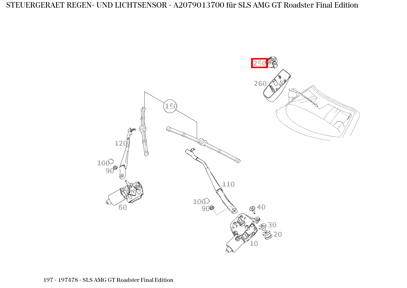 STEUERGERAET REGEN- UND LICHTSENSOR SLS AMG GT Roadster Final Edition 197 STEUERGERAET REGEN- UND LICHTSENSOR SLS AMG GT Roadster Final Edition 197