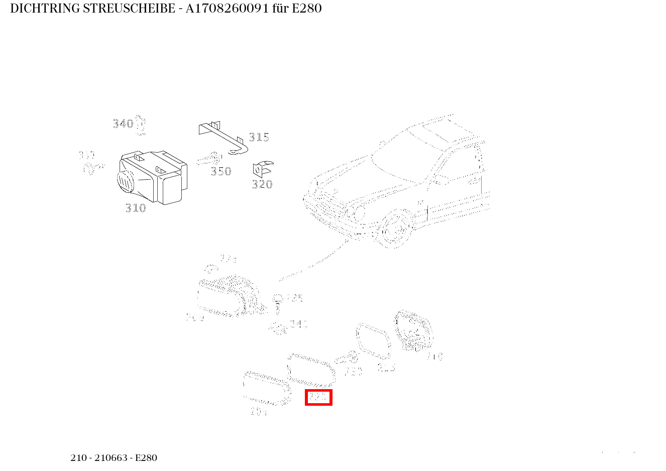 Dichtring STREUSCHEIBE E280 210