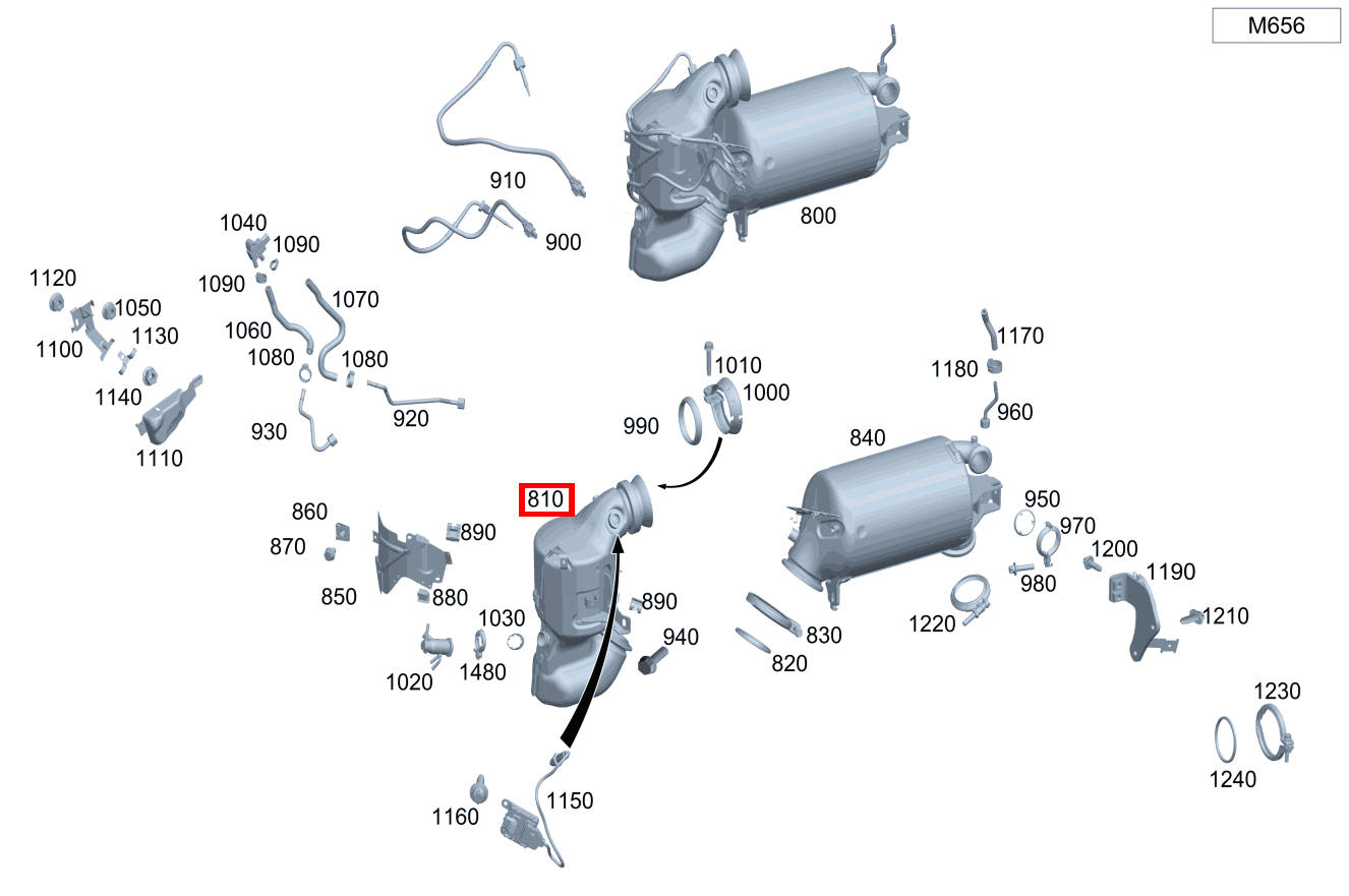 Abgasleitung Katalysator GLC 400 d 4MATIC Coupé 253 Abgasleitung Katalysator GLC 400 d 4MATIC Coupé 253