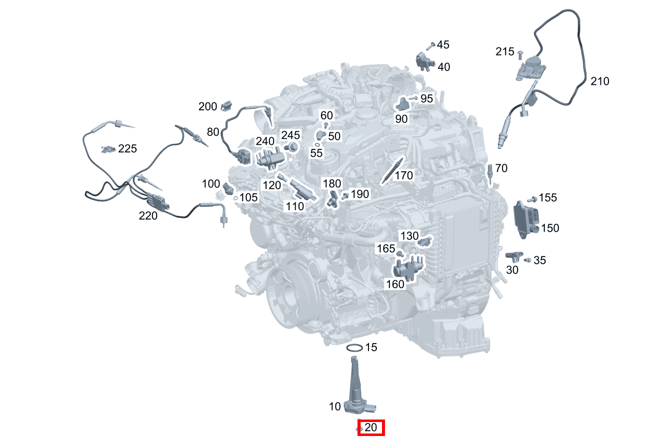 Sechsrundschraube Füllstandsensor; M6X25 A 160 CDI Limousine 168 Sechsrundschraube Füllstandsensor; M6X25 A 160 CDI Limousine 168