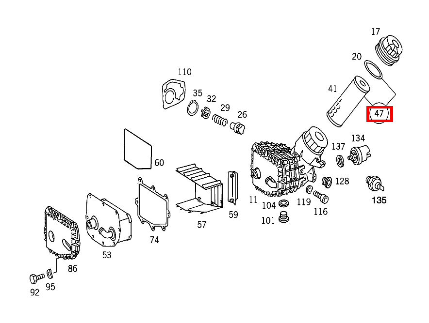 Teilesatz Filtereinsatz G 320 STLA 463 Teilesatz Filtereinsatz G 320 STLA 463