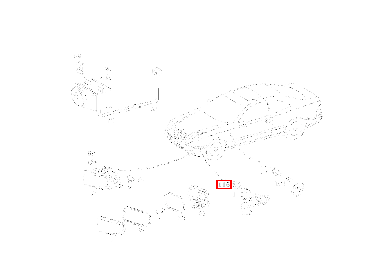 Lampenfassung SEITENMARKIERUNGSLEUCHTE CLK 55 AMG CABR. 208 Lampenfassung SEITENMARKIERUNGSLEUCHTE CLK 55 AMG CABR. 208