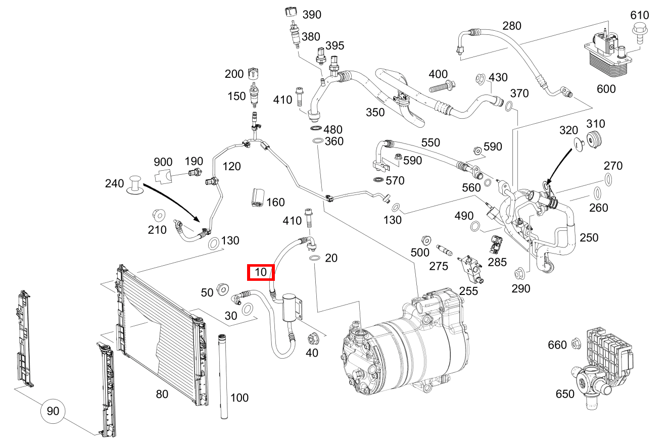 Kältemittelleitung KOMPRESSOR ZUM KONDENSATOR ELECTRIC DRIVE 242 Kältemittelleitung KOMPRESSOR ZUM KONDENSATOR ELECTRIC DRIVE 242