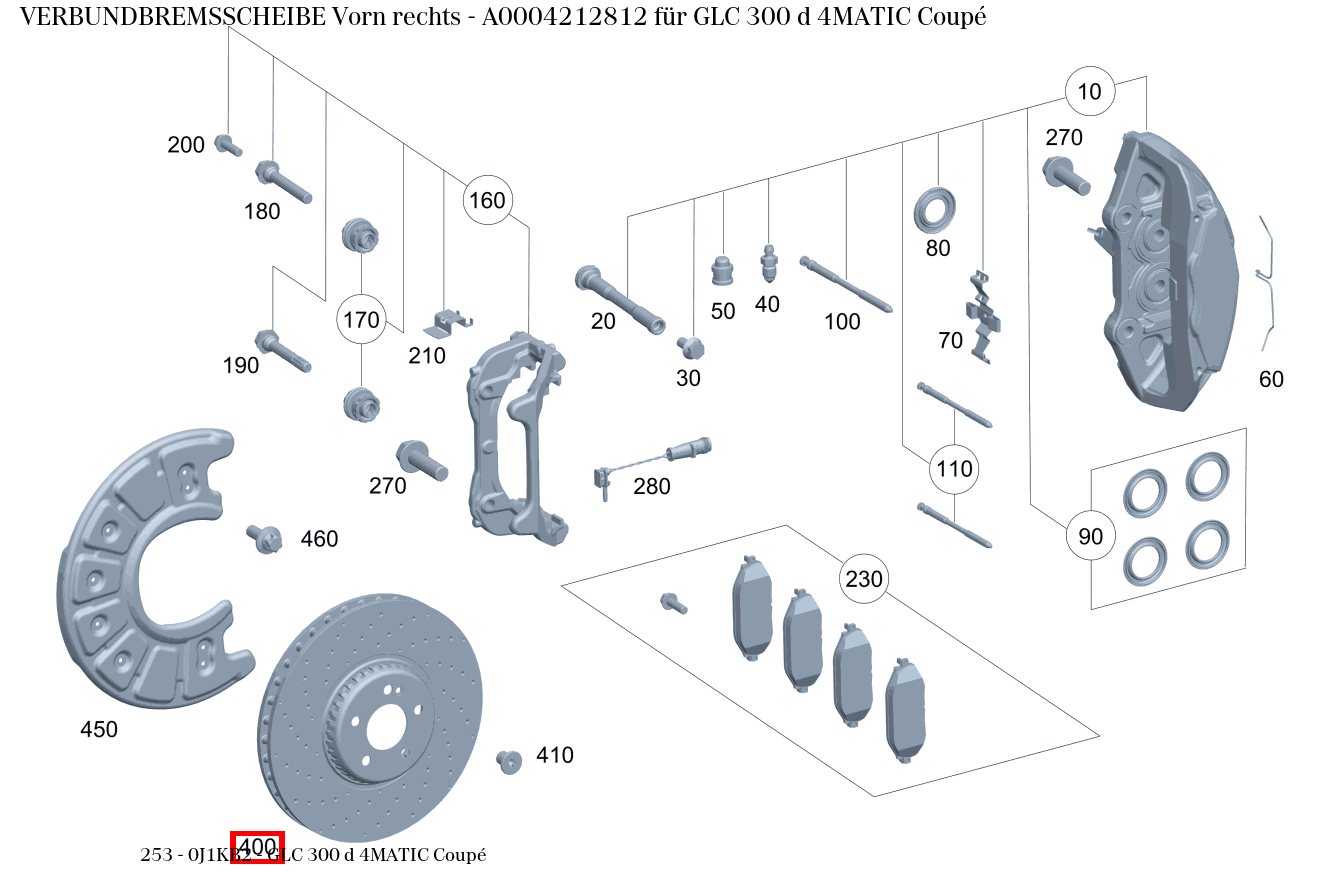 Verbundbremsscheibe Vorn rechts GLC 300 d 4MATIC Coupé 253