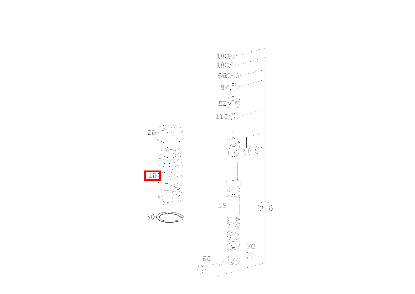 Hinterfeder FARBKENNZEICHNUNG: 1 X BLAU / 2 X GELB C 320 4MATIC T-Modell 203