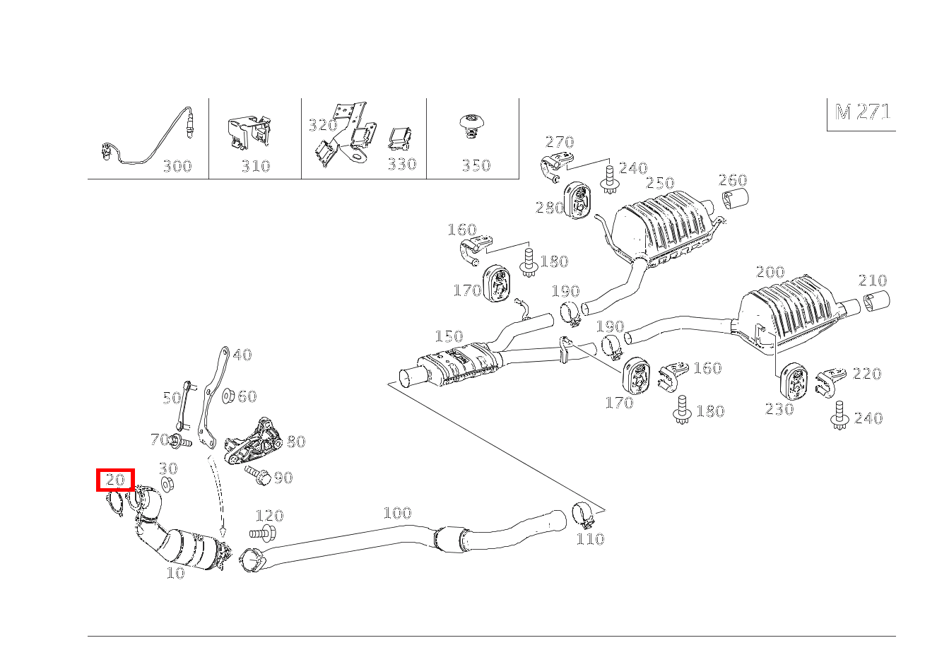 Flanschdichtung ABGASANLAGE AN ABGASTURBOLADER SLK200 BLUE EFF 172