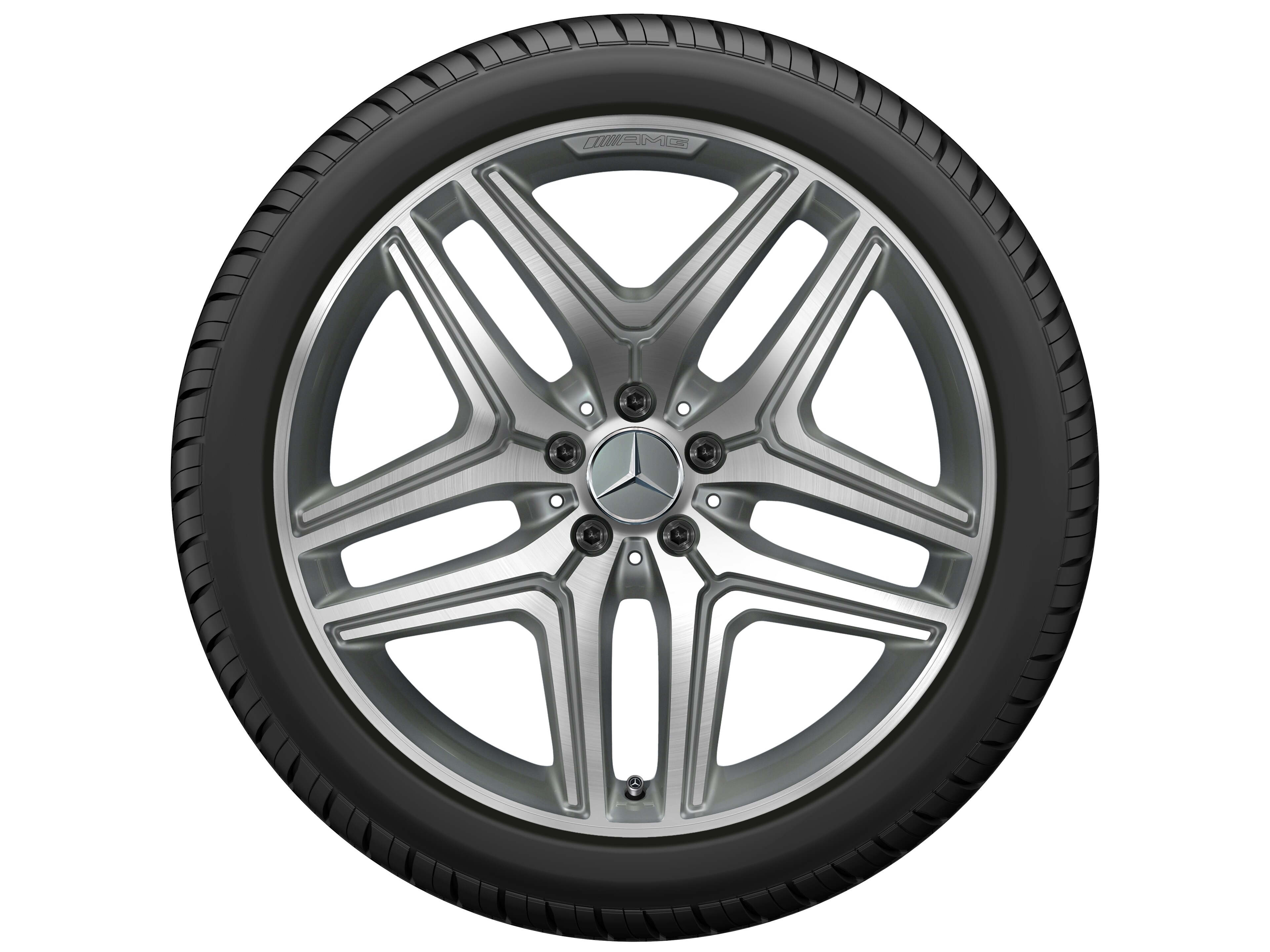 Mercedes-Benz -  AMG 5-Doppelspeichen-Rad, 50,8 cm (20 Zoll), glanzgedreht 8,5 J x 20 ET 51,5, titangrau