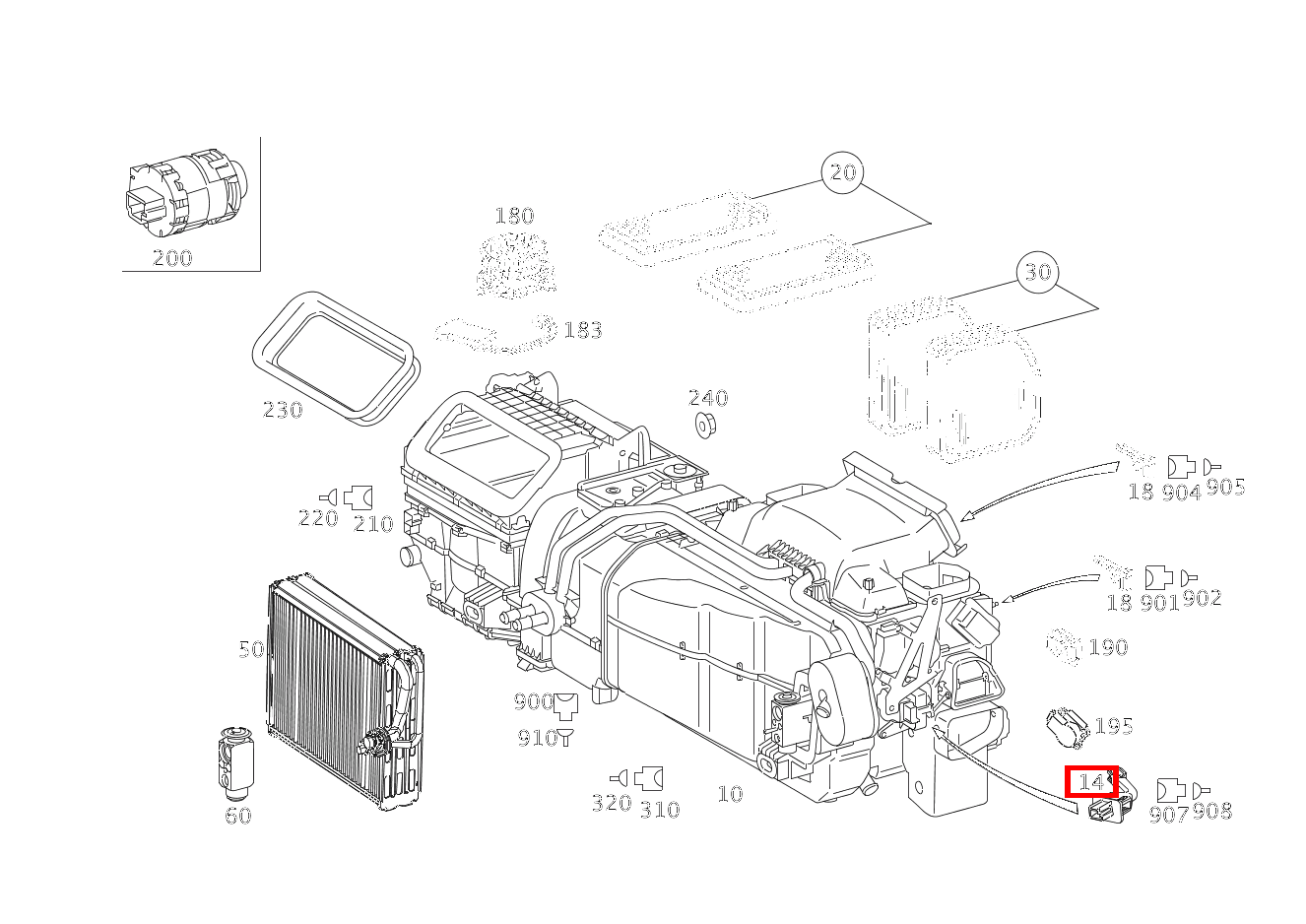 Temperatursensor VERDAMPFER Maybach 62 S (langer Radstand) 240