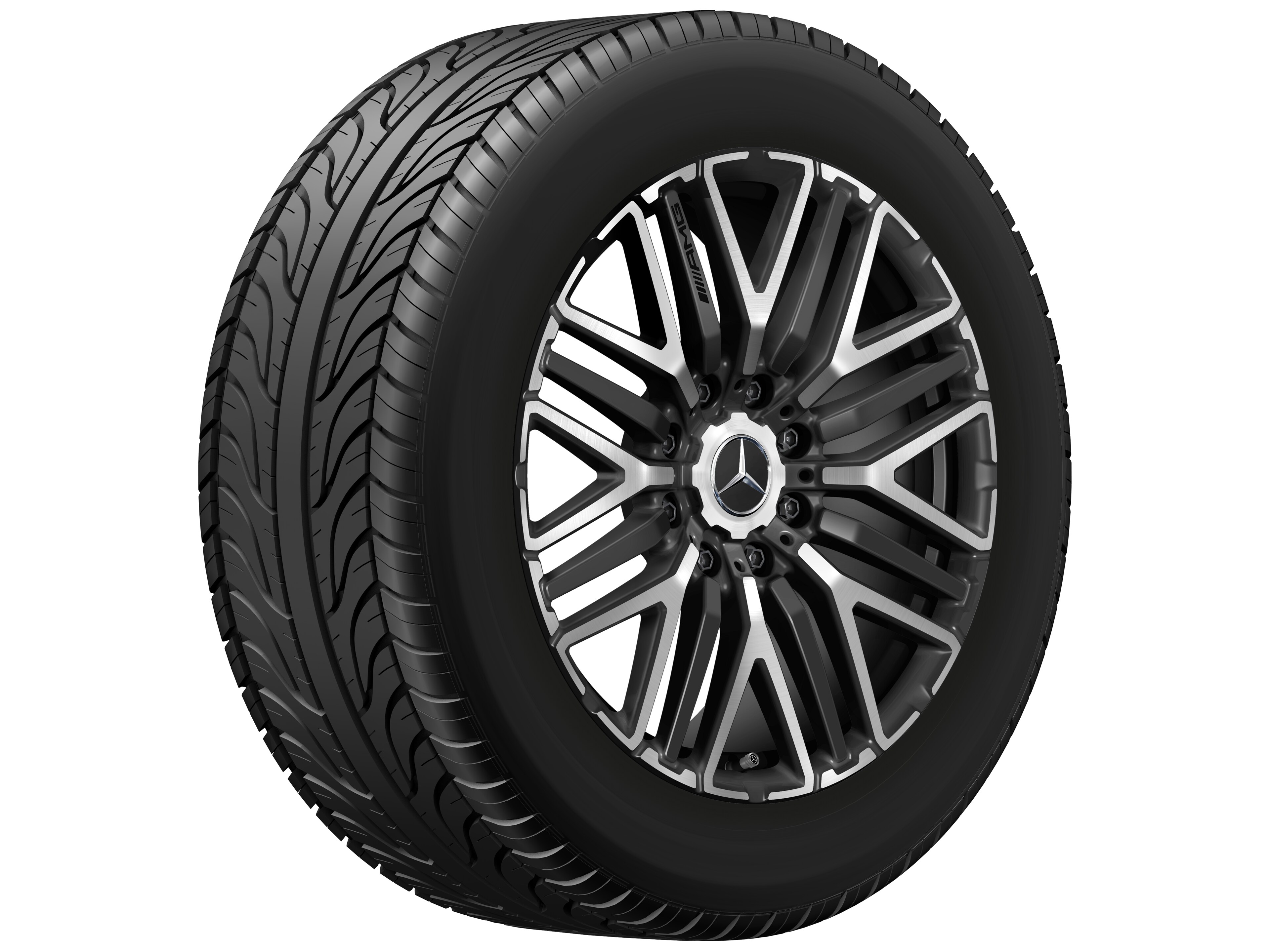 Mercedes-Benz -  AMG Schmiederad 22 Zoll, 9,5 J x 22 ET 60, schwarz matt, glanzgedreht
