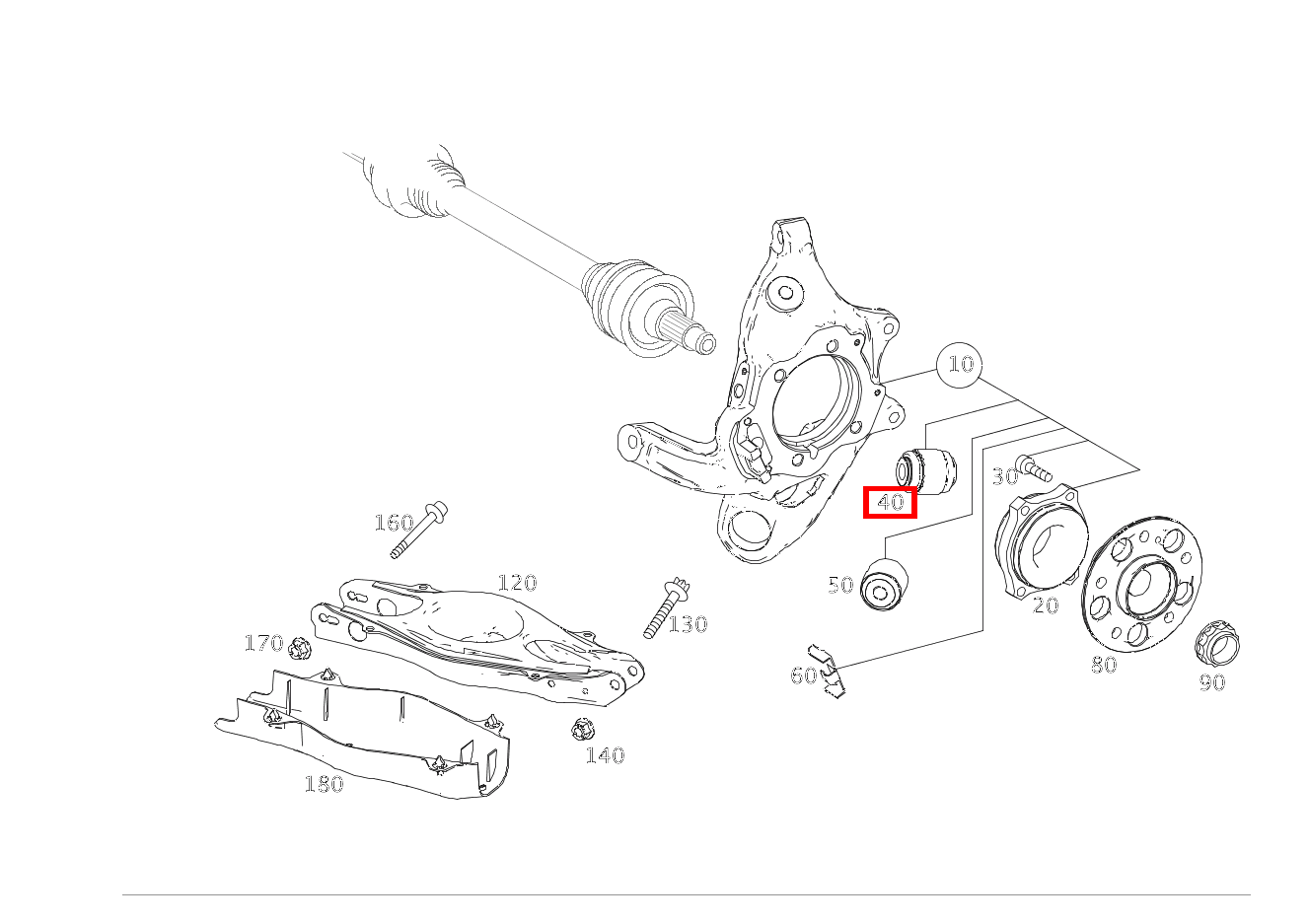 TRAGGELENK FEDERLENKER AN RADTRAEGER GLK 350 4MATIC 204