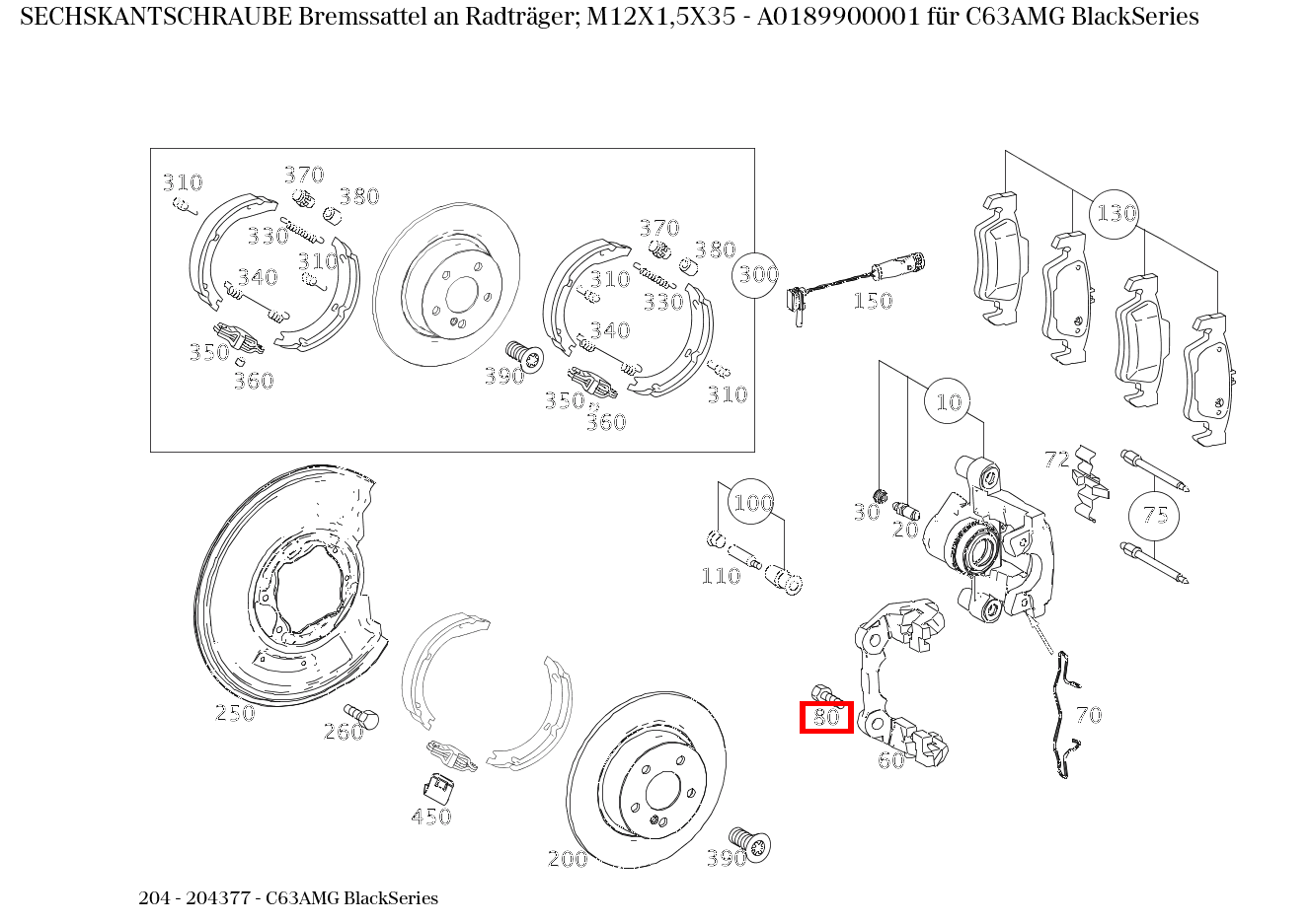 Sechskantschraube BREMSSATTEL AN RADTRAEGER; M12X1,5X35 , , und 