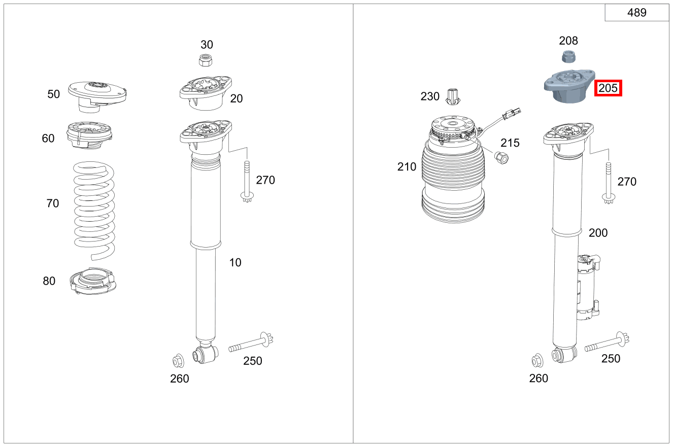 Stützlager Hinten links und rechts GLC 200 4MATIC 293