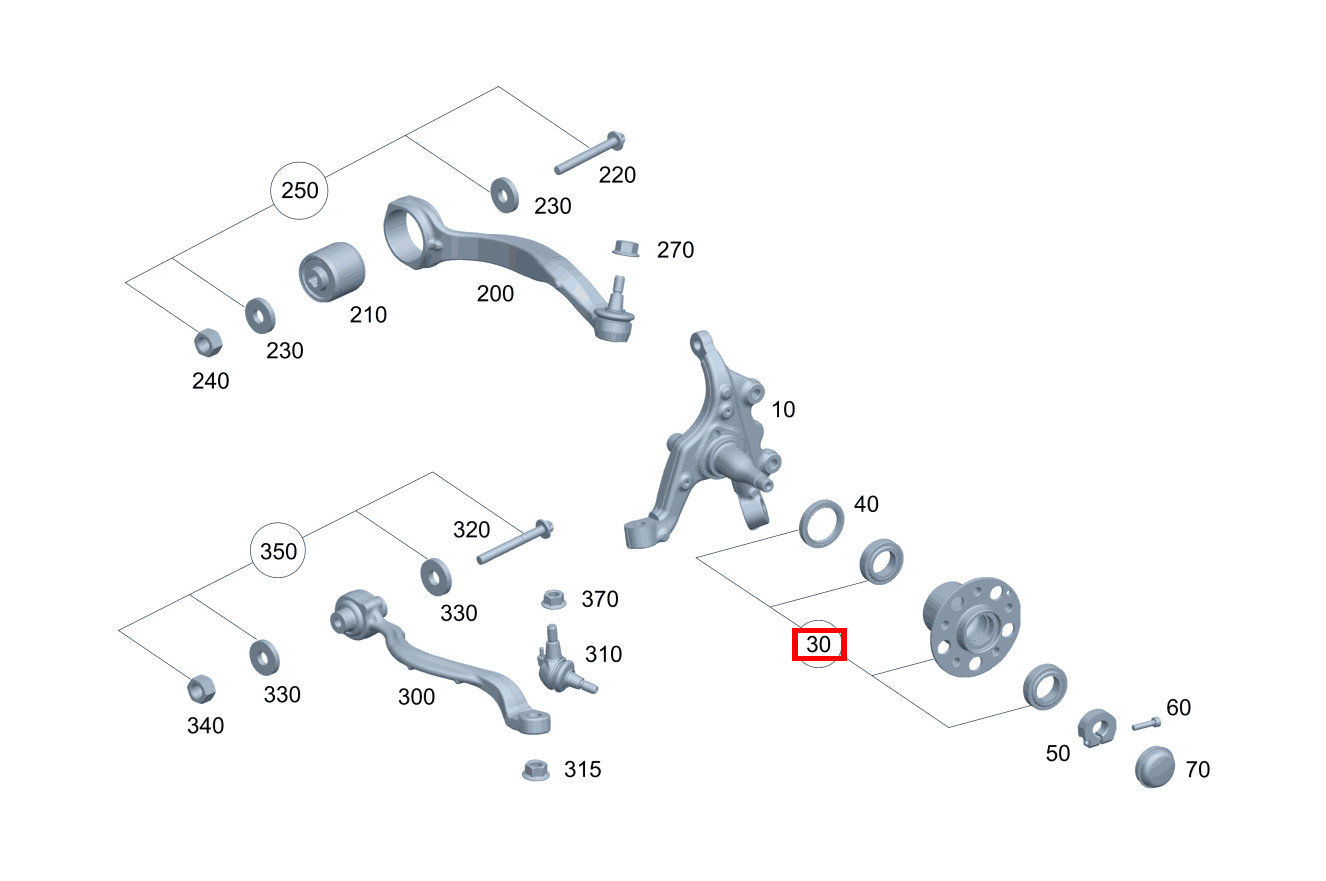 Vorderradnabe E 200 Limousine 213 Vorderradnabe E 200 Limousine 213