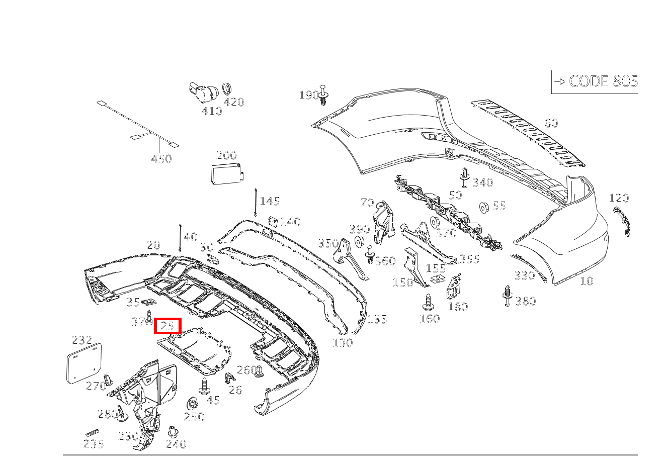 ABDECKUNG AHK Hinten unten ML/GLE 350 4MATIC 166
