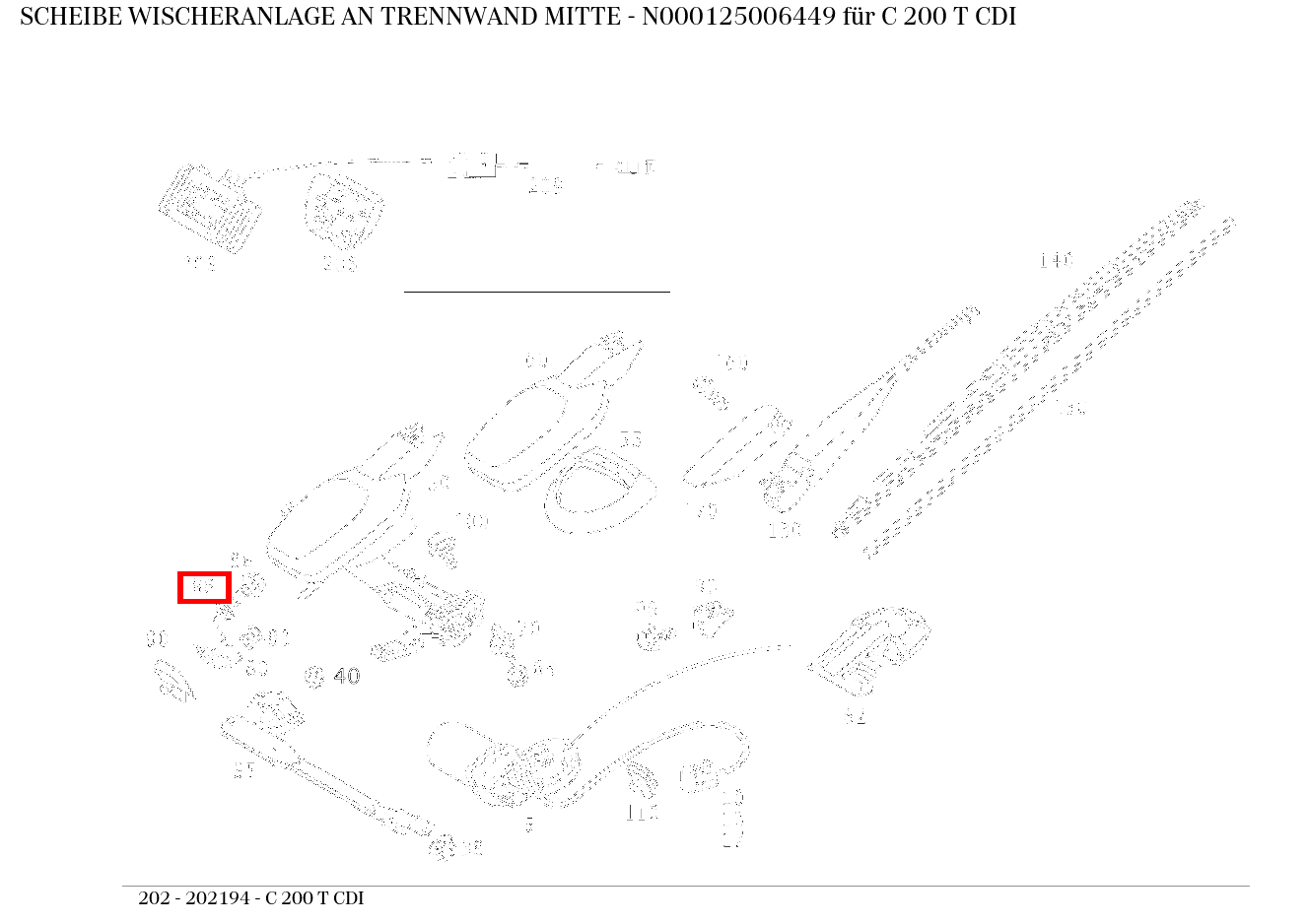 Scheibe WISCHERANLAGE AN TRENNWAND MITTE C 200 T CDI 202 Scheibe WISCHERANLAGE AN TRENNWAND MITTE C 200 T CDI 202