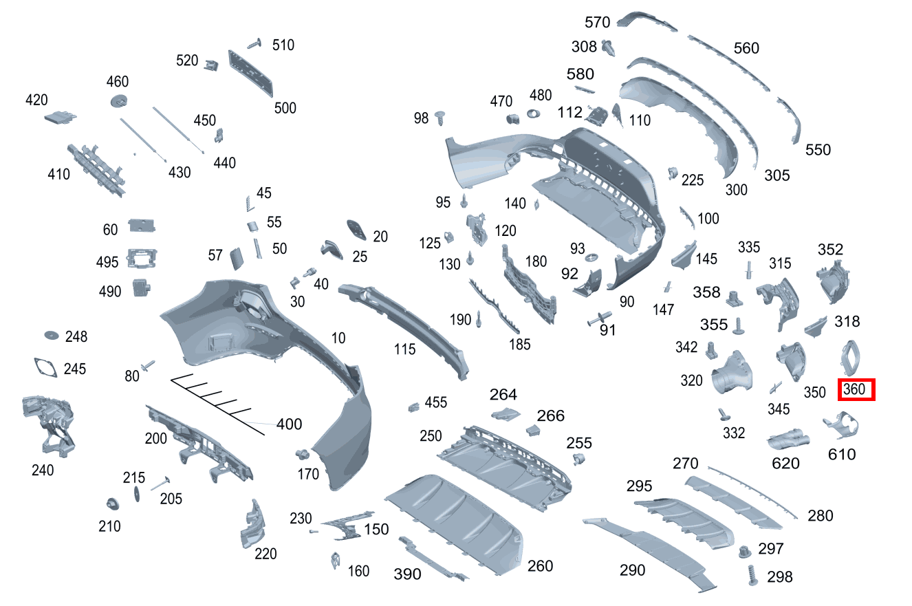 Endrohrblende Links Mercedes-AMG GLC 63 S 4MATIC+ Coupé 253 Endrohrblende Links Mercedes-AMG GLC 63 S 4MATIC+ Coupé 253